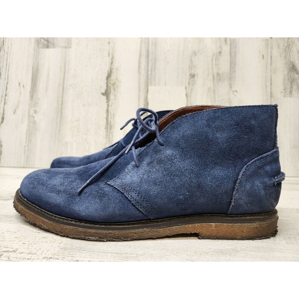 Polo Ralph Lauren Boots Men 8.5D Blue Marlow Chukka Suede Leather  Classic Shoes